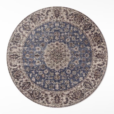 Vinyl rug Persian ornaments in shades of blue