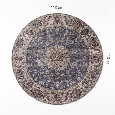 Vinyl rug Persian ornaments in shades of blue