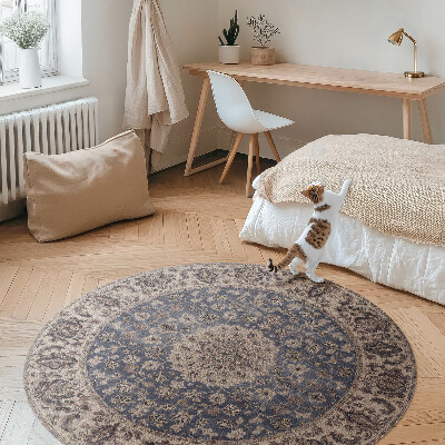 Vinyl rug Persian ornaments in shades of blue