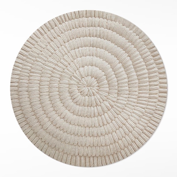 Vinyl floor rug Knitted pattern in shades of beige