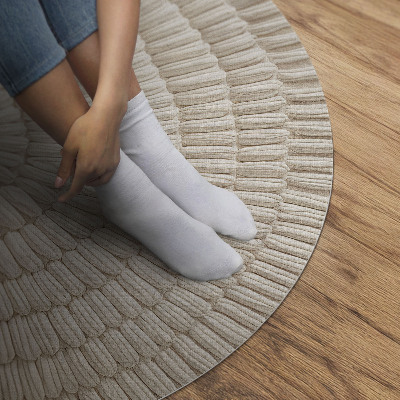 Vinyl floor rug Knitted pattern in shades of beige