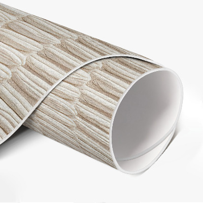 Vinyl floor rug Knitted pattern in shades of beige