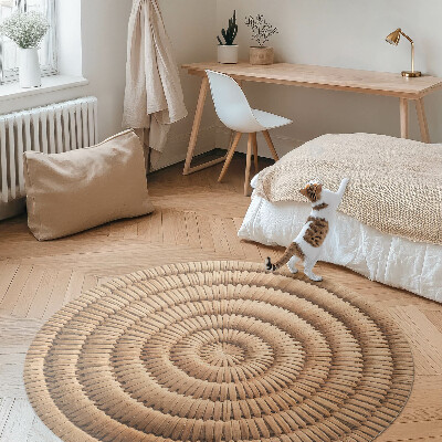 Vinyl rug Minimalist boho knit