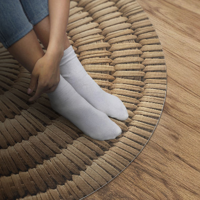 Vinyl rug Minimalist boho knit