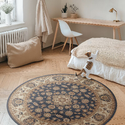 Vinyl floor rug Persian patterns in caramel tones