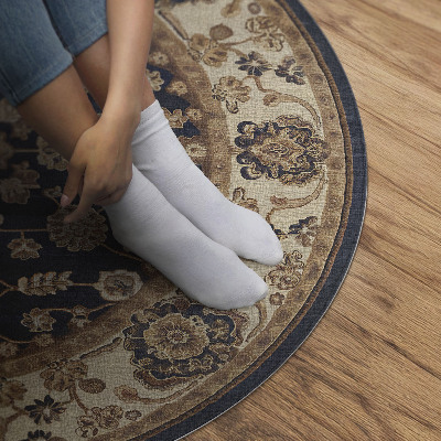 Vinyl floor rug Persian patterns in caramel tones