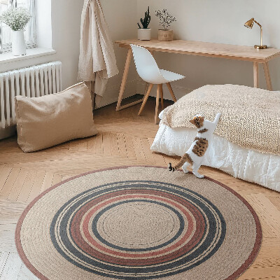 Vinyl floor rug Béžová kompozice z provazu