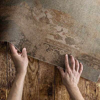 Pvc carpet Frayed patchwork pattern vintage