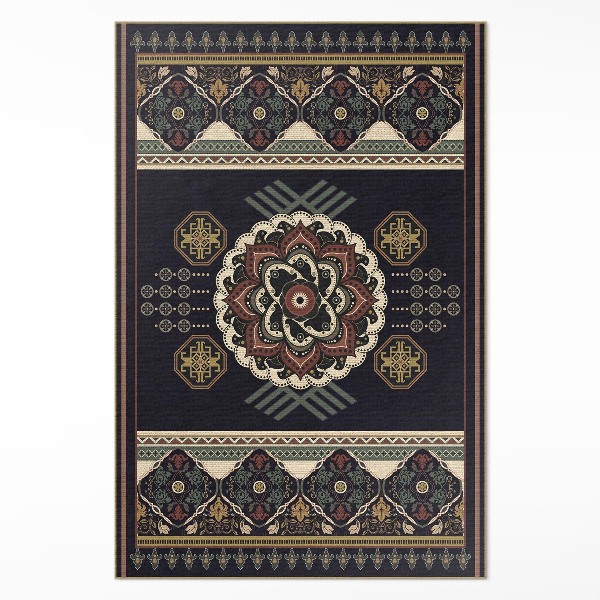 Pvc carpet Colourful decorative black