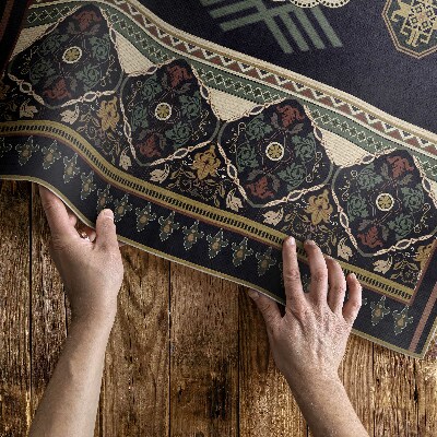 Pvc carpet Colourful decorative black