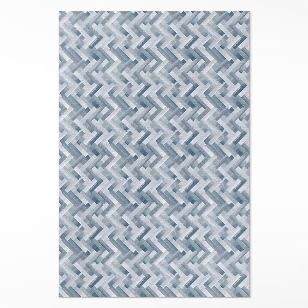 Vinyl rug Painted parquet herringbone pattern