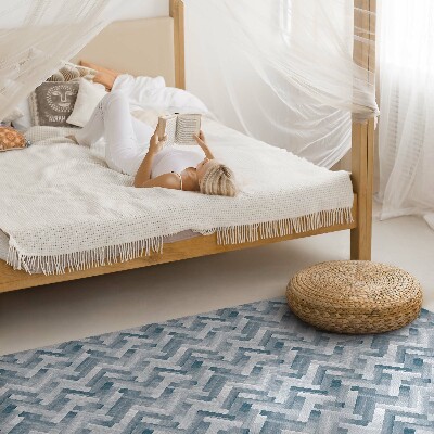 Vinyl rug Painted parquet herringbone pattern