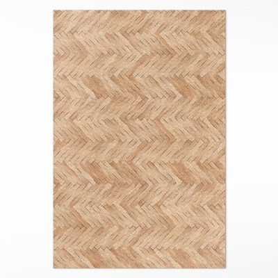Vinyl floor rug Beautiful wooden parquet flooring herringbone