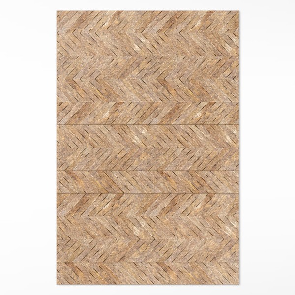 Vinyl rug Vintage wooden parquet flooring herringbone