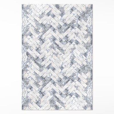 Pvc rug Stone parquet light herringbone