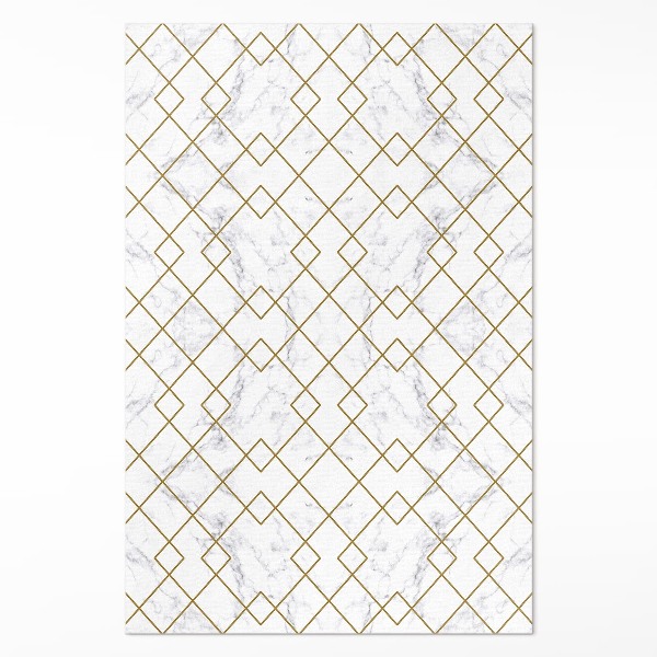 Vinyl floor rug Rhombus squares on light marble