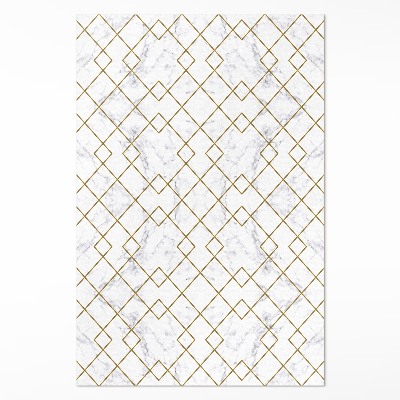 Vinyl floor rug Rhombus squares on light marble