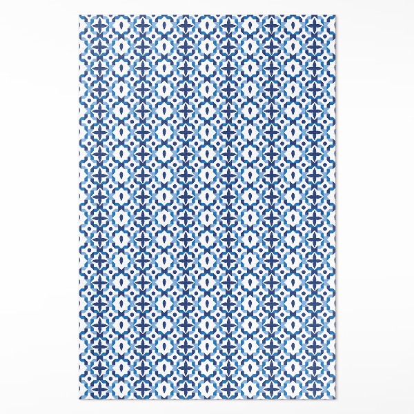 Vinyl floor rug Spanish mosaic decorative pattern