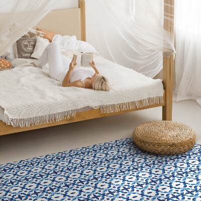 Vinyl floor rug Spanish mosaic decorative pattern