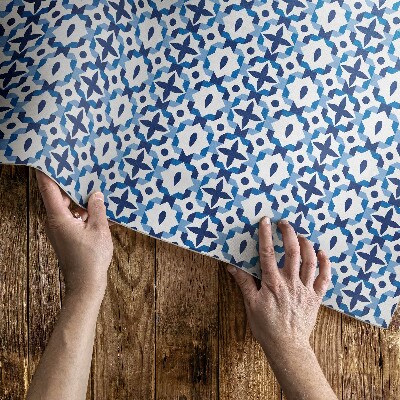 Vinyl floor rug Spanish mosaic decorative pattern