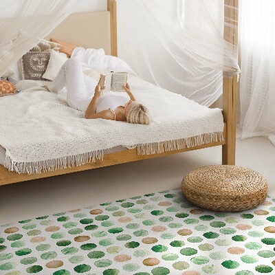 Pvc carpet Watercolor dots painted round boho