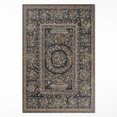 Vinyl floor rug Decorative floral pattern in old style