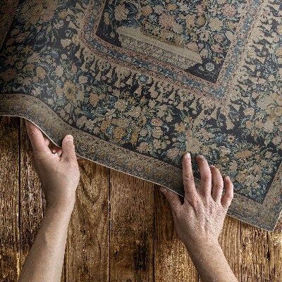 Vinyl floor rug Decorative floral pattern in old style
