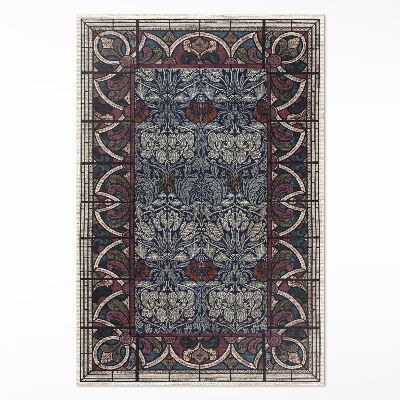 Vinyl rug Gothic red stained glass