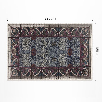 Vinyl rug Gothic red stained glass