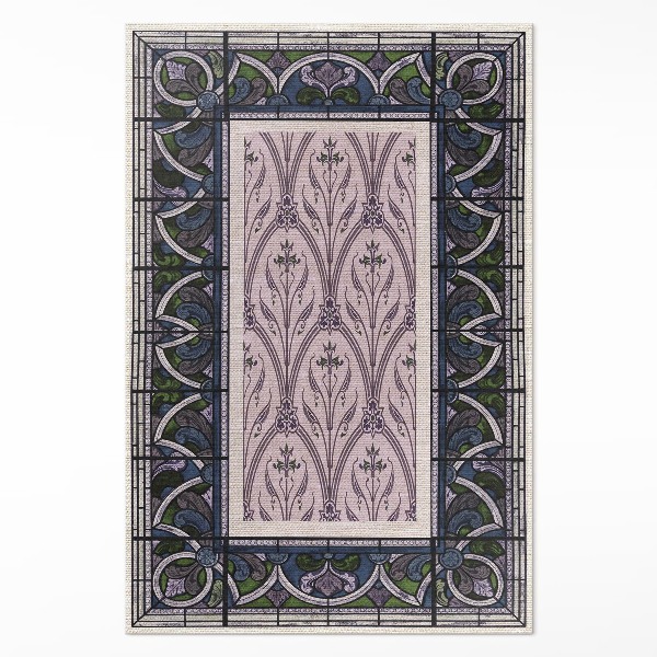 Pvc carpet Gothic Purple Stained Glass