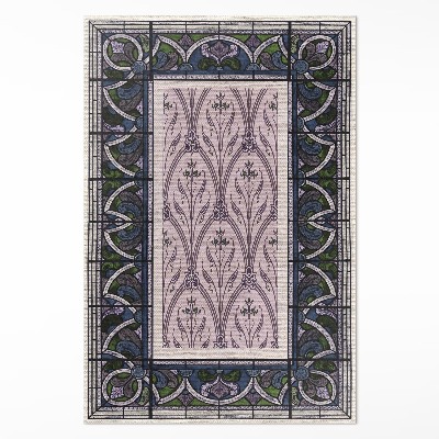 Pvc carpet Gothic Purple Stained Glass