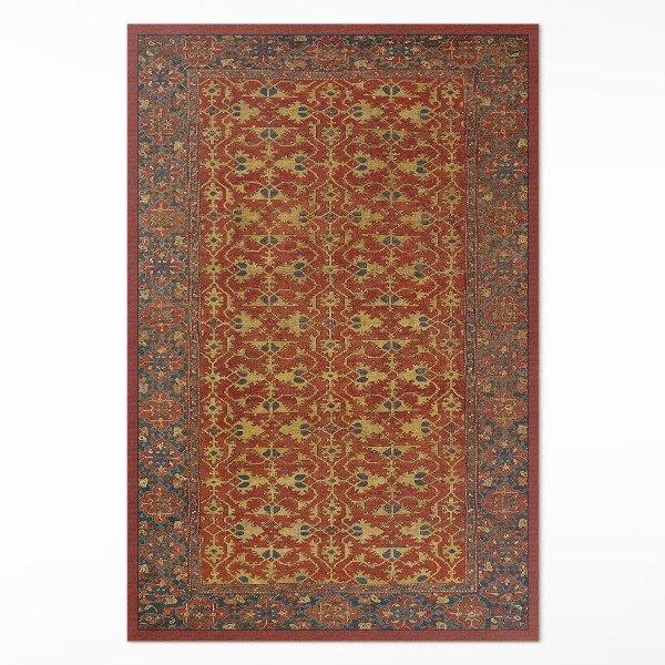 Vinyl floor rug Red, blue and yellow retro pattern