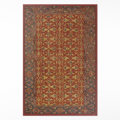 Vinyl floor rug Red, blue and yellow retro pattern