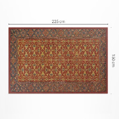 Vinyl floor rug Red, blue and yellow retro pattern
