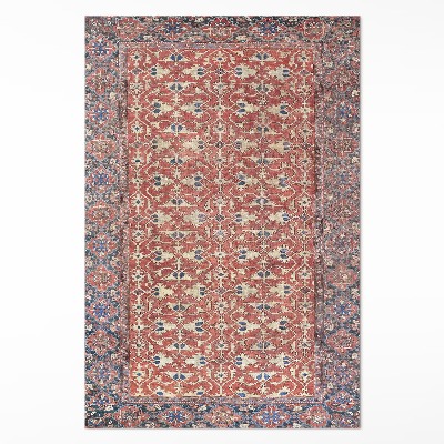 Pvc rug Very old red and blue pattern