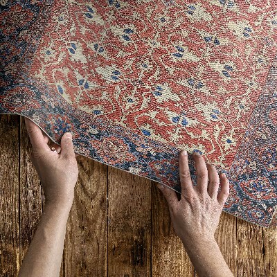 Pvc rug Very old red and blue pattern