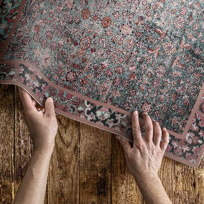 Pvc rug Retro aged floral pattern
