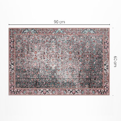 Pvc rug Retro aged floral pattern