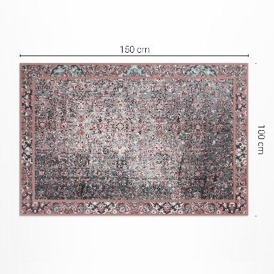 Pvc rug Retro aged floral pattern