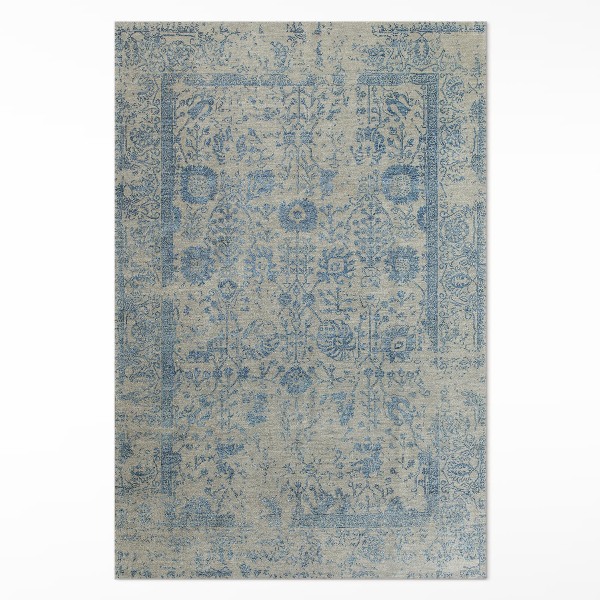 Vinyl rug Blue floral faded pattern
