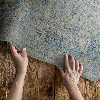 Vinyl rug Blue floral faded pattern