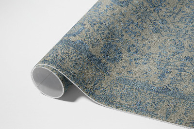 Vinyl rug Blue floral faded pattern