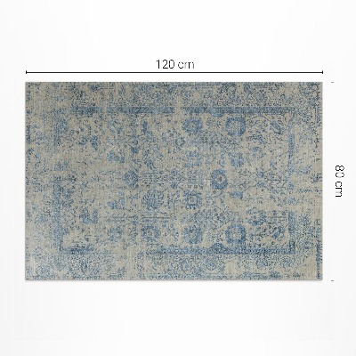 Vinyl rug Blue floral faded pattern