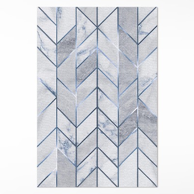 Pvc rug Geometric lines light marble glamour