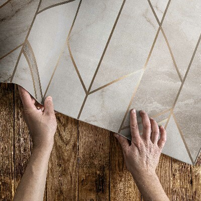 Pvc carpet Regular lines on marble glamour stone