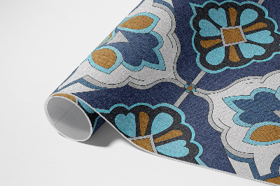 Vinyl rug Geometric pattern colored tiles vintage