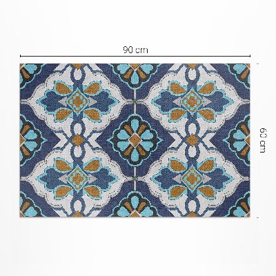 Vinyl rug Geometric pattern colored tiles vintage