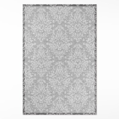 Vinyl floor rug Plant ornament in vintage style