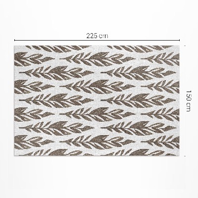 Vinyl rug Painted leaves boho plant pattern vintage