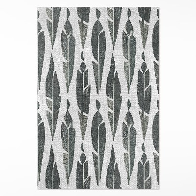 Vinyl floor rug Painted Indian feathers boho vintage style